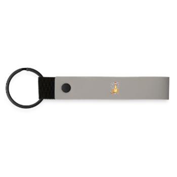 Kangaroo in the magic of Christmas - Matte Pu Keyring - light grey - Front