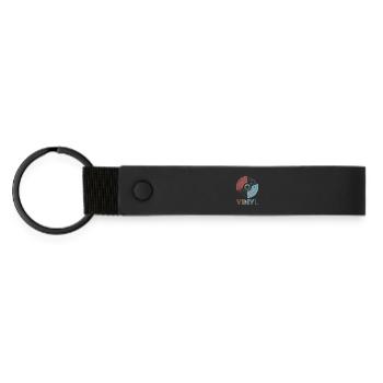 Vinyl Retro - Matte PU Schlüsselanhänger - Schwarz - Vorne