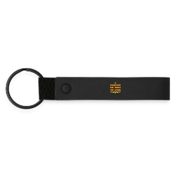 Supporter de Lens Football Foot Lensois Sang et Or - Porte-clés en PU mat - noir - Devant