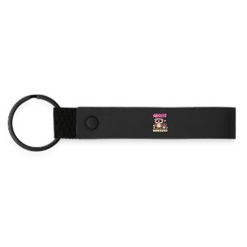 Big sister Owls Older baby Siblings - Matte Pu Keyring - black - Front