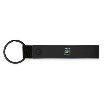 I Eat Cement I Eat Cement Cat - Matte Pu Keyring - black - Front