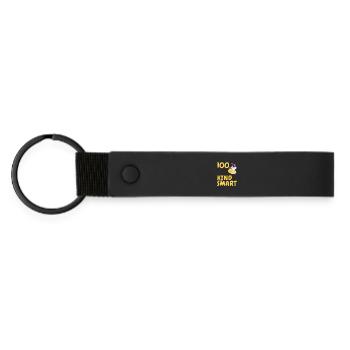 100 Days of bee ing kind and smart - Matte Pu Keyring - black - Front