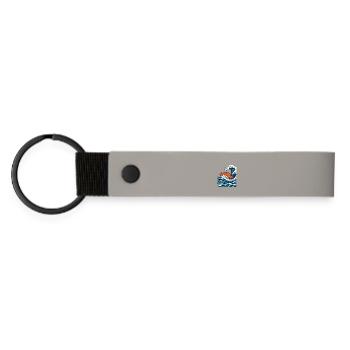 Sushi au saumon sur les vagues japonaises - Porte-clés en PU mat - gris clair - Devant