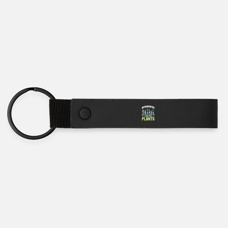 Introvert Discuss Plants - Matte Pu Keyring - black