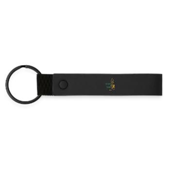 Stupid Tree Funny Disc Golfer Frisbee Golf - Matte Pu Keyring - black - Front