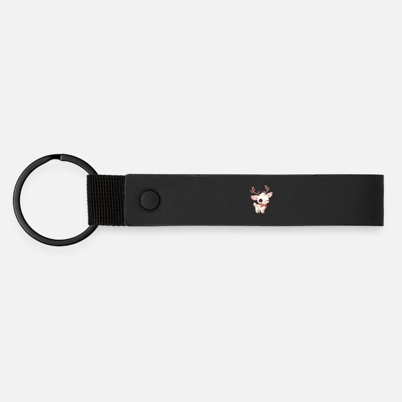Reindeer Reindeer - Matte Pu Keyring - black