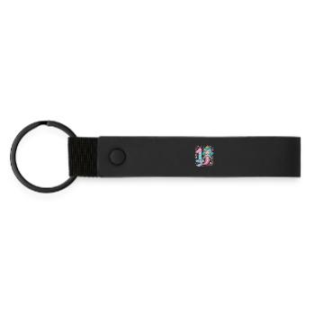 Mermaid 1st Birthday 1 Year - Matte Pu Keyring - black - Front