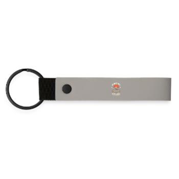 Vintage Buffalo Do Not Pet Fluffy Cows Funny Bison - Matte Pu Keyring - light grey - Front
