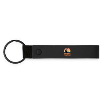 Surfing Board Meeting - Matte PU Schlüsselanhänger - Schwarz - Vorne