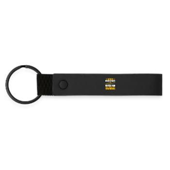 Old man with a trombone trombone player trombonist - Matte Pu Keyring - black - Front
