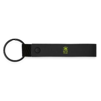 Vintage Buffalo Do Not Pet Fluffy Cows Funny Bison - Matte Pu Keyring - black - Front