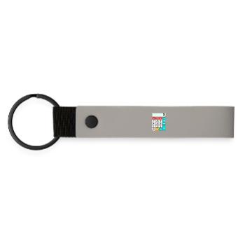Calculatrice rétro de blocs de couleurs - Porte-clés en PU mat - gris clair - Devant
