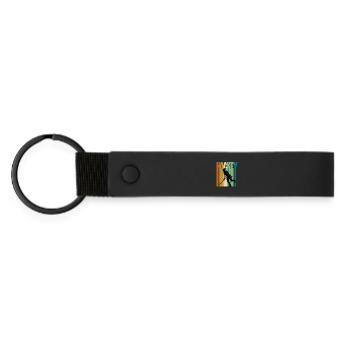 Feldhockey Damen Retro Vintage - Matte PU Schlüsselanhänger - Schwarz - Vorne