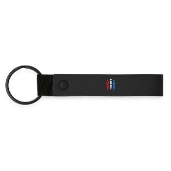 USA Star Monogram United States Of America  - Matte Pu Keyring - black - Front
