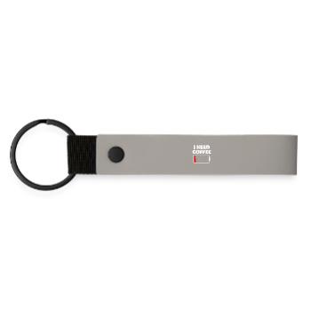 I need coffee battery empty - Matte Pu Keyring - light grey - Front