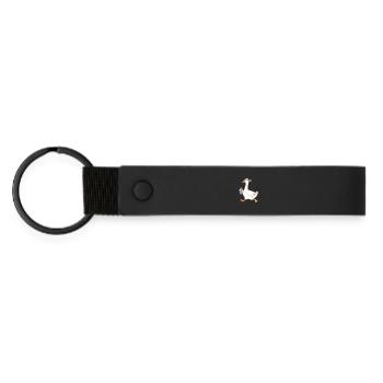 Sprühduck mit Kopfband - Matte PU Schlüsselanhänger - Schwarz - Vorne