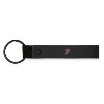 Rugby Player Men Kids Boys - Matte Pu Keyring - black - Front