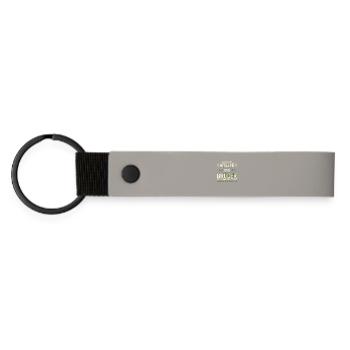 Angler brother Not easy. Here I am fishing - Matte Pu Keyring - light grey - Front