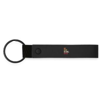 Mange, dors, sois Carol, répète Nom rétro - Porte-clés en PU mat - noir - Devant