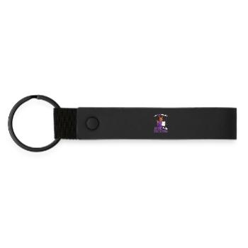 Just a girl who loves anime and draws afro - Matte Pu Keyring - black - Front