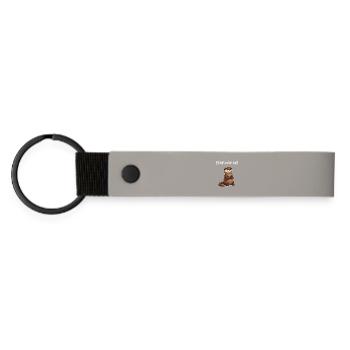 Funny Saying Otter - Matte Pu Keyring - light grey - Front
