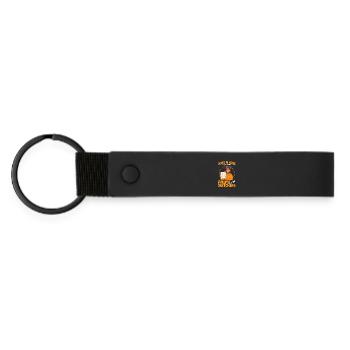 Just a girl who loves anime and draws otaku - Matte Pu Keyring - black - Front