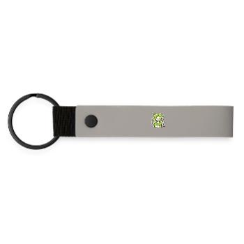 Lime Slime Girl Illustration - Matte Pu Keyring - light grey - Front