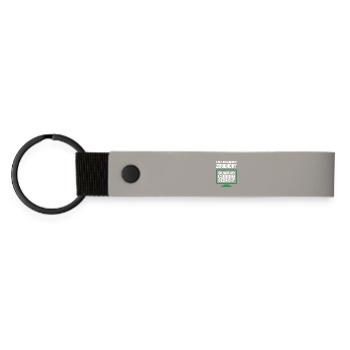 Coding Thought Screen Saying - Matte Pu Keyring - light grey - Front