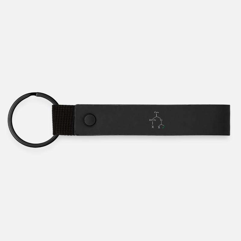 Design motivant sur le courage et la persévérance - Porte-clés en PU mat - noir