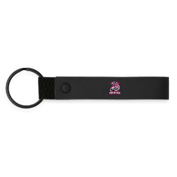 UTV Off Road Girl Woman 4 Wheeler Side by side - Matte PU Schlüsselanhänger - Schwarz - Vorne