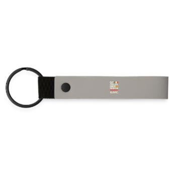 Eat Italian Drive German Marry Slavic Balkan Auto - Matte PU Schlüsselanhänger - Hellgrau - Vorne