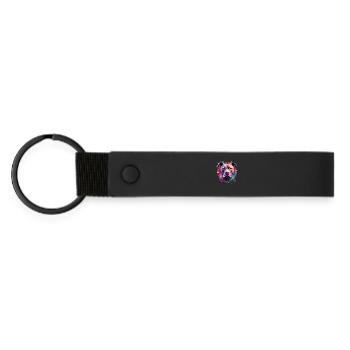 Pitbull Dog Splash Art Colorful - Matte Pu Keyring - black - Front