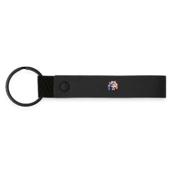 Cadeau du chat persan - Porte-clés en PU mat - noir - Devant