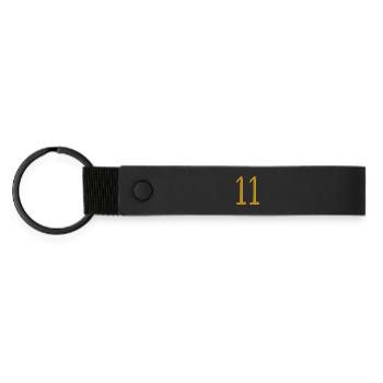 11 - Matte PU Schlüsselanhänger - Schwarz - Vorne