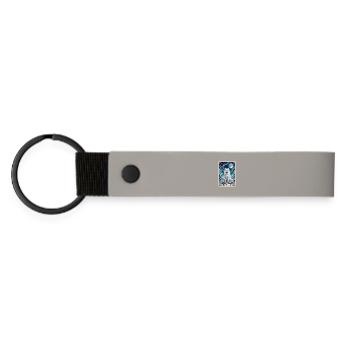 Samoyeds under the Northern Lights - Matte Pu Keyring - light grey - Front