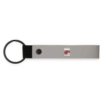 Cœur rétro design de la Saint-Valentin Amour - Porte-clés en PU mat - gris clair - Devant