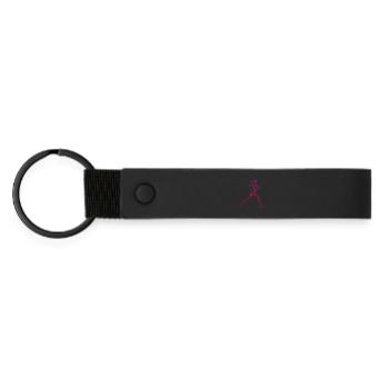 Geschenkidee für eine Running mit Running - Matte PU Schlüsselanhänger - Schwarz - Vorne