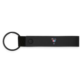 Révélation du genre : rose ou bleu Papa t’aime, bébé - Porte-clés en PU mat - noir - Devant