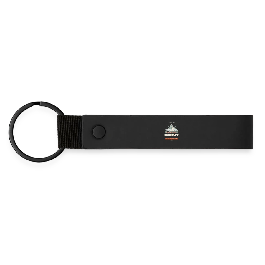Zermatt badge on a matte pu keyring, black