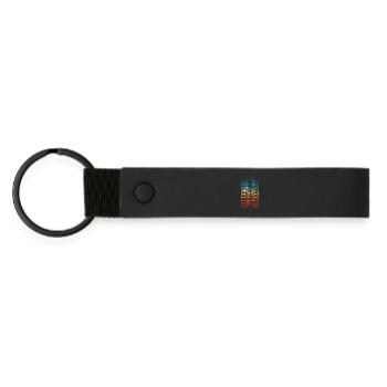 Gradient de la pile de vélos arc-en-ciel - Porte-clés en PU mat - noir - Devant