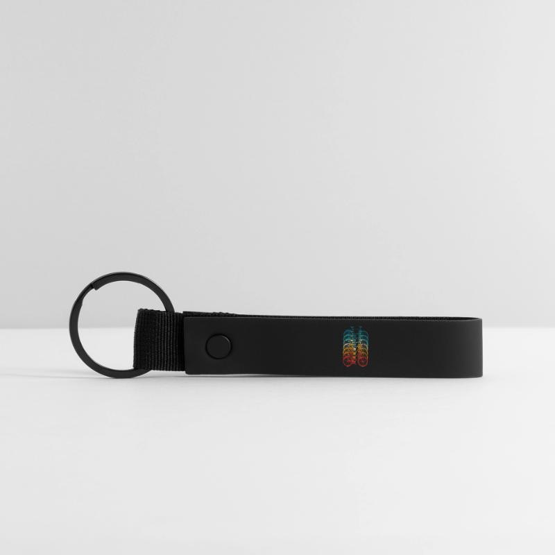 Rainbow Bike Stack Gradient Matte Pu Keyring