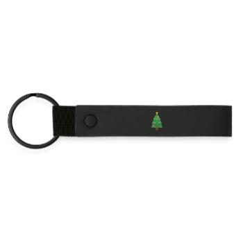 Sapin de Noël mignon - Porte-clés en PU mat - noir - Devant