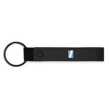 Guatemala vintage flag - Matte Pu Keyring - black - Front