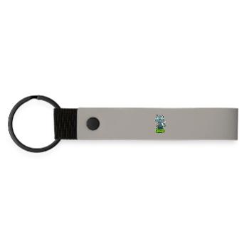 Cat Teacher Pointing Stick School - Matte Pu Keyring - light grey - Front