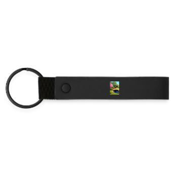 Jardin zen chinois - Porte-clés en PU mat - noir - Devant