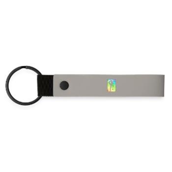 Twirler raindow background - Matte Pu Keyring - light grey - Front