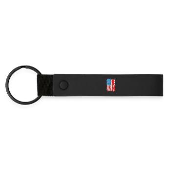 Installer USA Flag - Matte Pu Keyring - black - Front