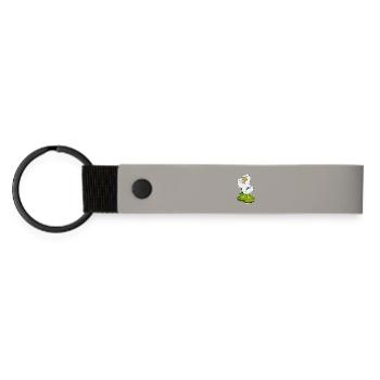 Duck Teacher Book School - Matte Pu Keyring - light grey - Front