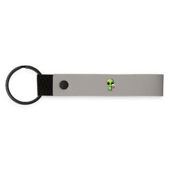 Alien avec de la bière - Porte-clés en PU mat - gris clair - Devant