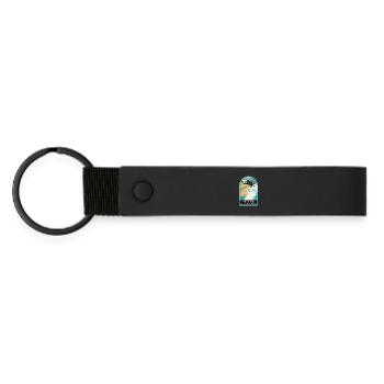 Senhor da Pedra Chapel, Miramar Beach - Matte Pu Keyring - black - Front